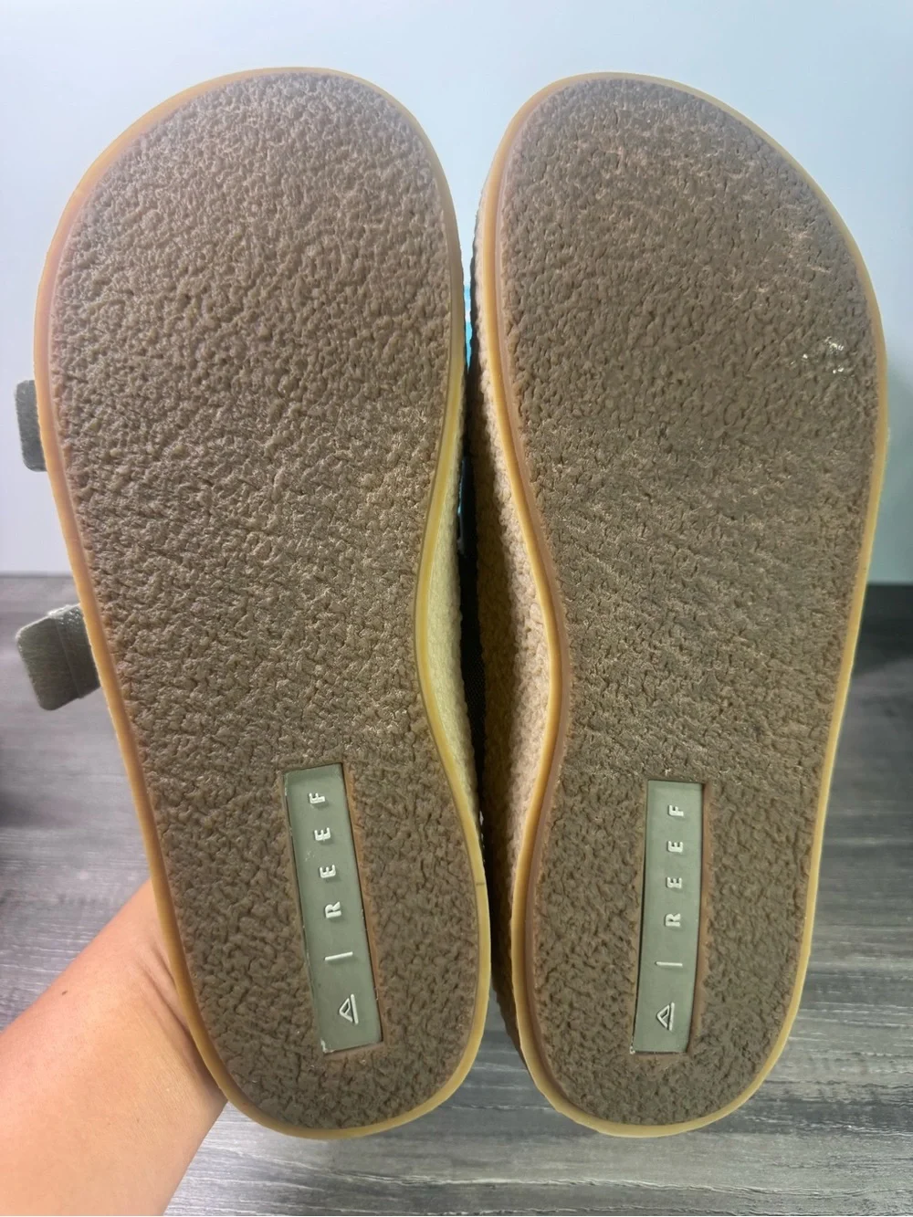 Reef Montauk Slide Sandals Sage green adjustable straps size 11 $95 EUC
